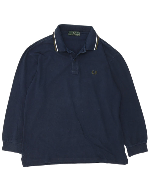 Fred Perry Langærmet herre Regular Fit Rugby Polo Shirt Large Navy Blue