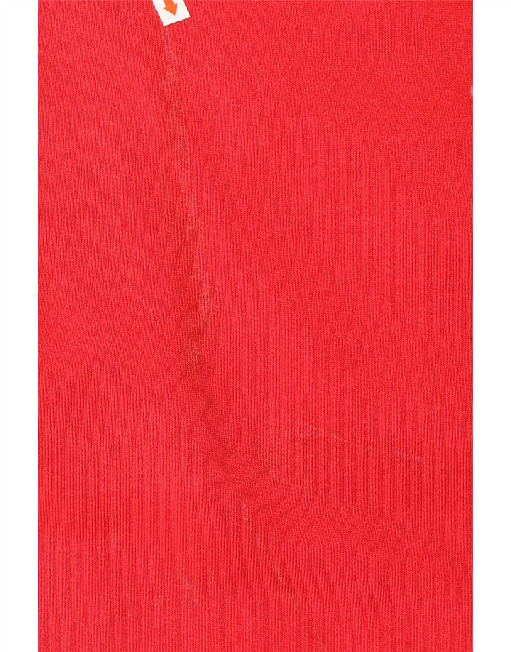 HVID TING Herre Loose Fit Grafisk Zip Neck Sweatshirt Jumper XL Rød