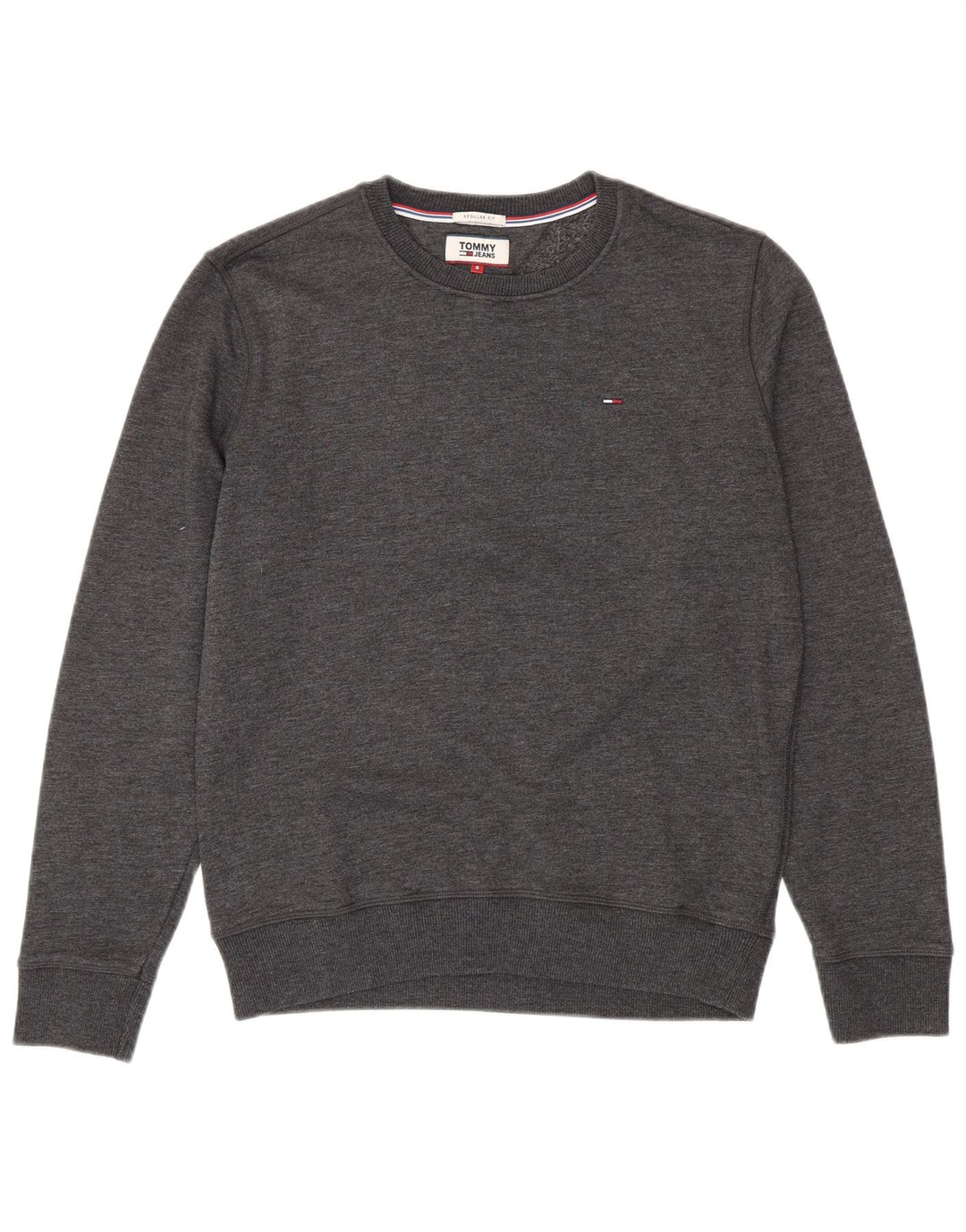 TOMMY HILFIGER Herre Regular Fit Sweatshirt Jumper Small Grå Flecked