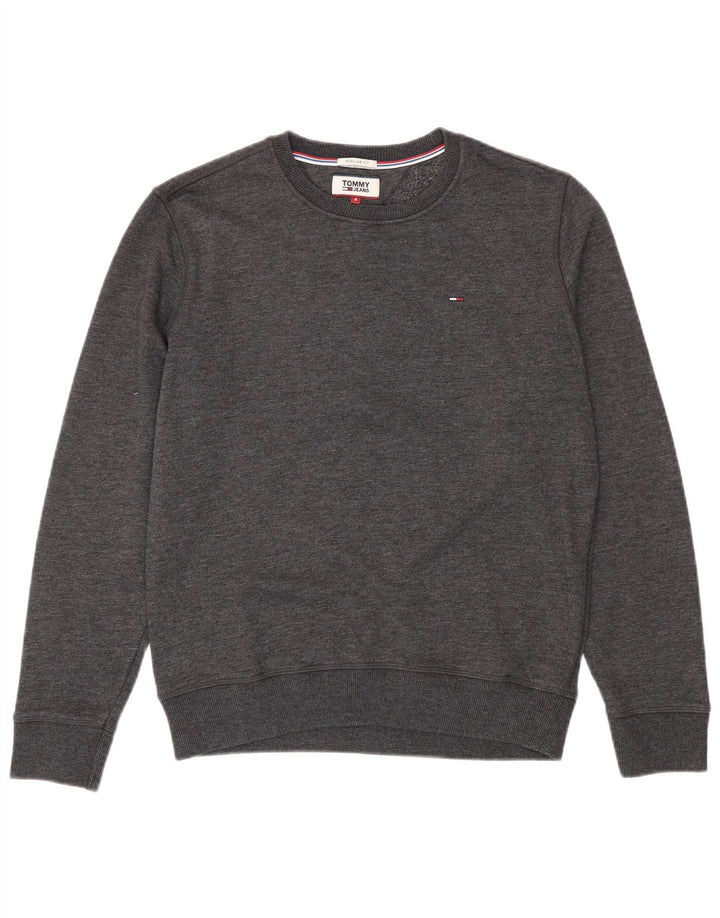 TOMMY HILFIGER Herre Regular Fit Sweatshirt Jumper Small Grå Flecked