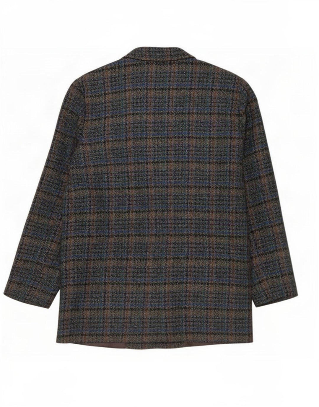 Prisma Womens Relaxed Fit Overfrakke IT 46 Large Blue Check Wool