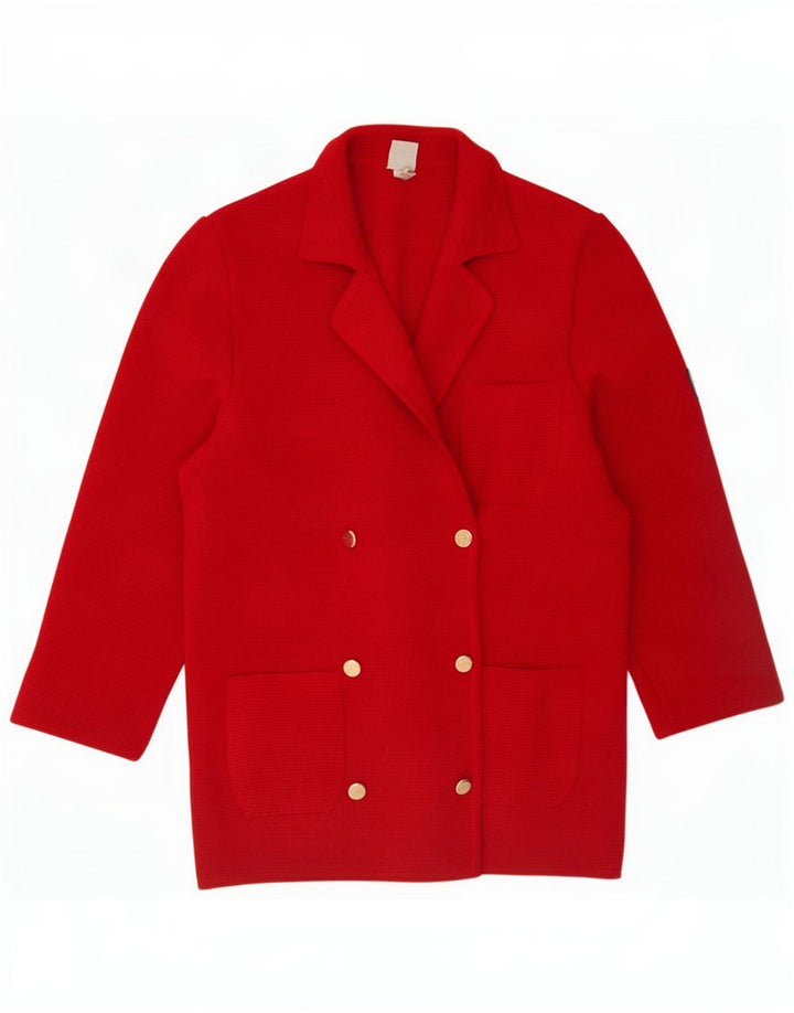 Ocean Star Dame Double Breasted Knit Blazer Jacket UK 14 Medium Red