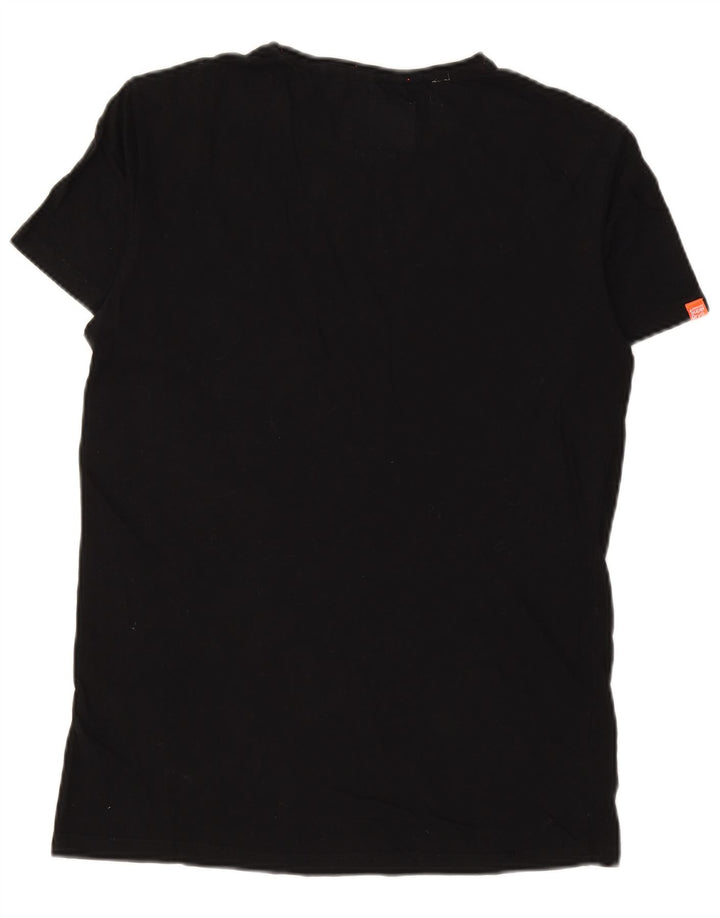 SUPERDRY Herre T-Shirt Top Medium Sort Bomuld