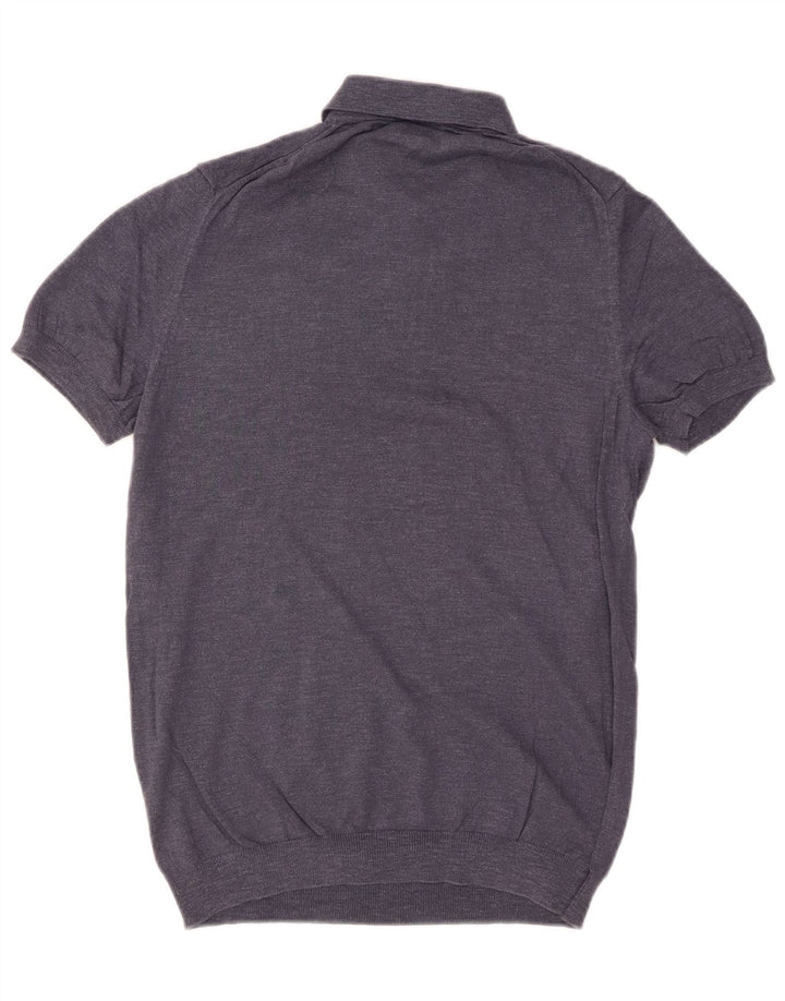 MASSIMO DUTTI Herre kortærmet polo-hals sweater lille marineblå