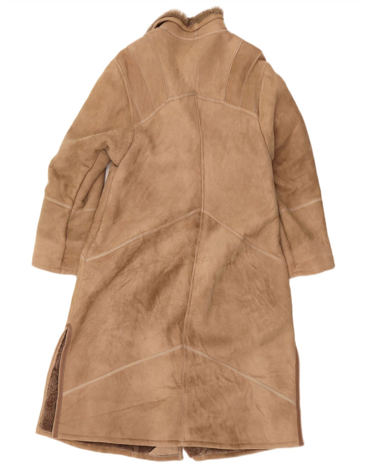 Vintage Dame Shearling Coat EU 42 Large Brown