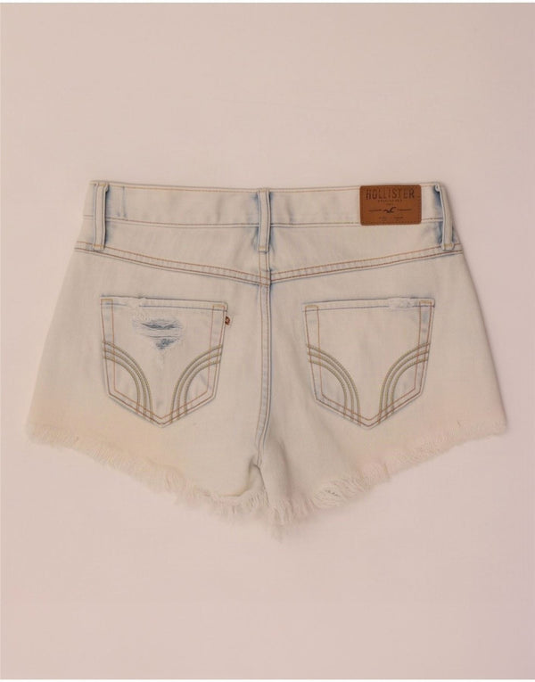 Hollister Womens Acid Wash Distressed denimshorts US 1 XS W25 Blue Cotton