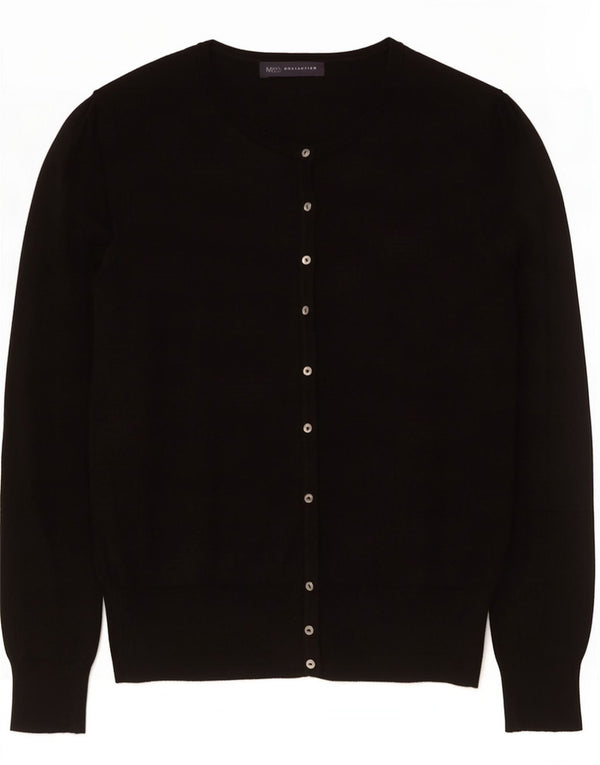 Marks & Spencer Dame Cardigan Sweater UK 10 Small Black Viscose