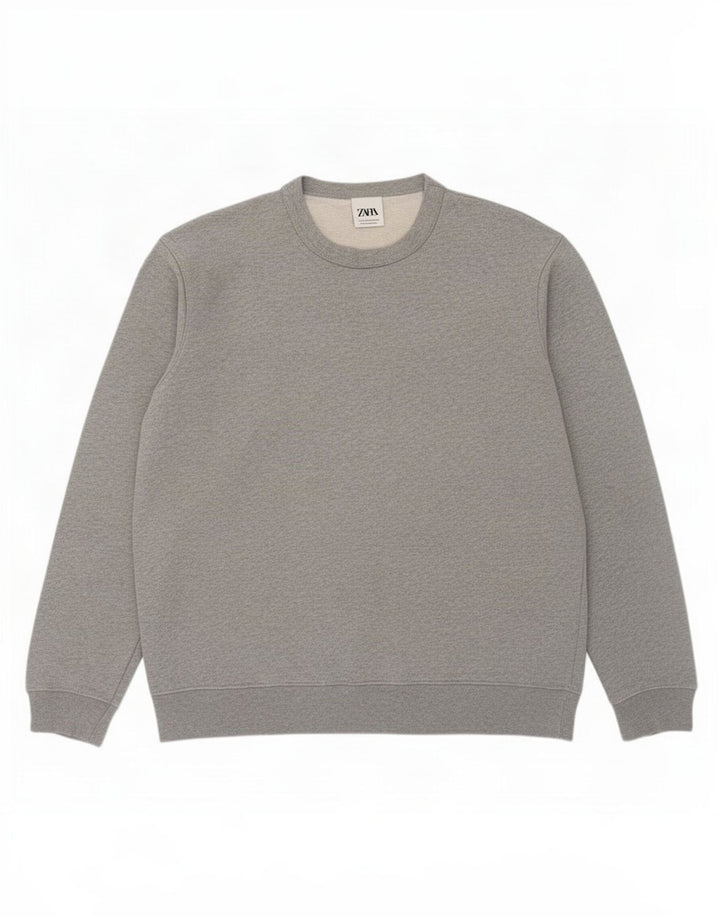 Zara Herre Sweatshirt Jumper 2XL Grå Bomuld