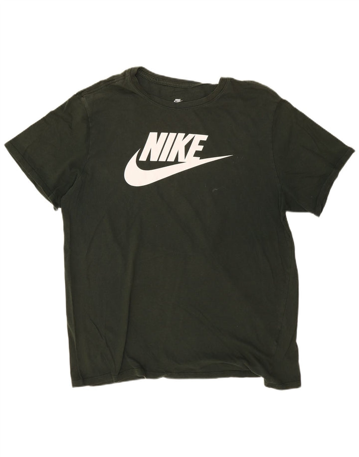 NIKE Herre Athletic Cut Grafisk T-Shirt Top XL Grøn