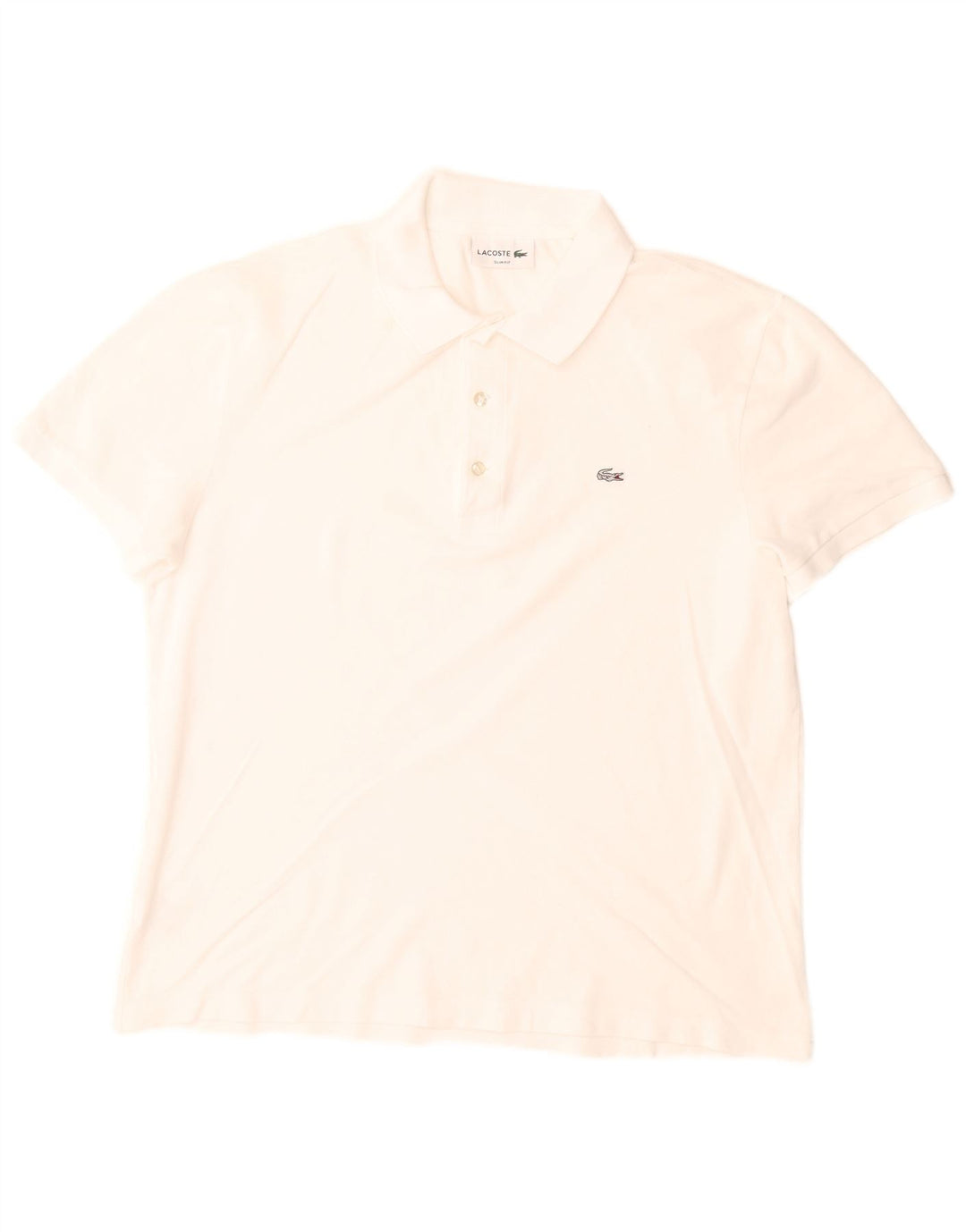 Lacoste Herre Slim Fit Polo Shirt Medium Hvid Bomuld