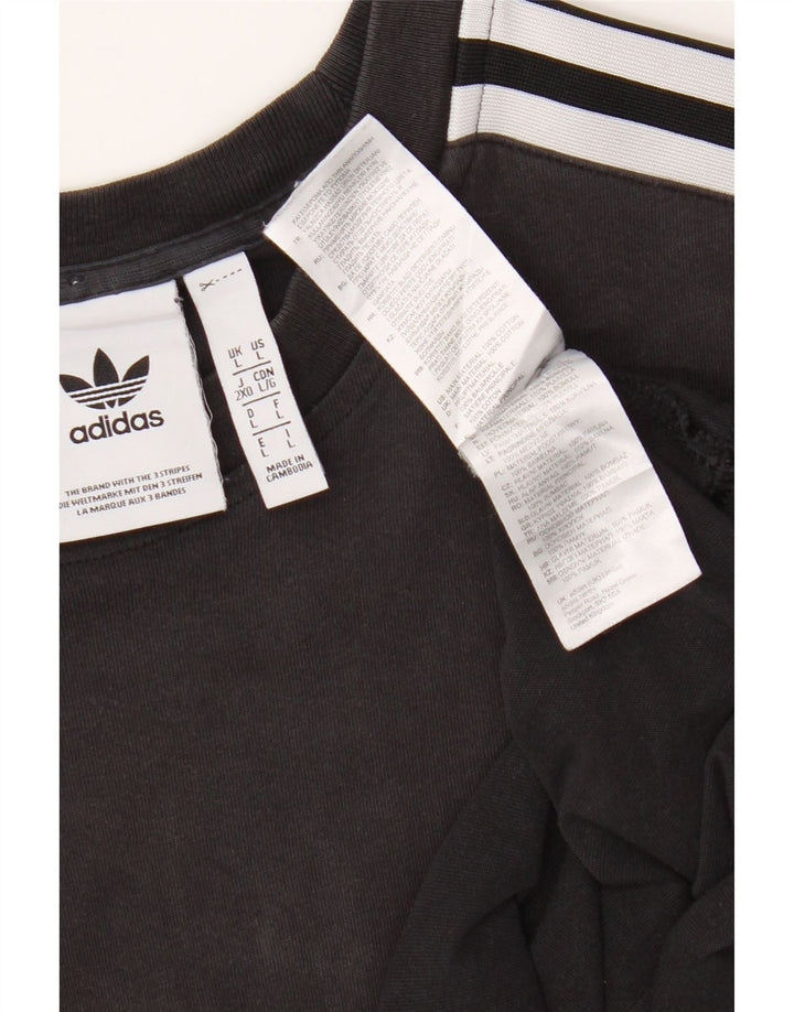 Adidas Herre T-Shirt Top Stor Sort Bomuld