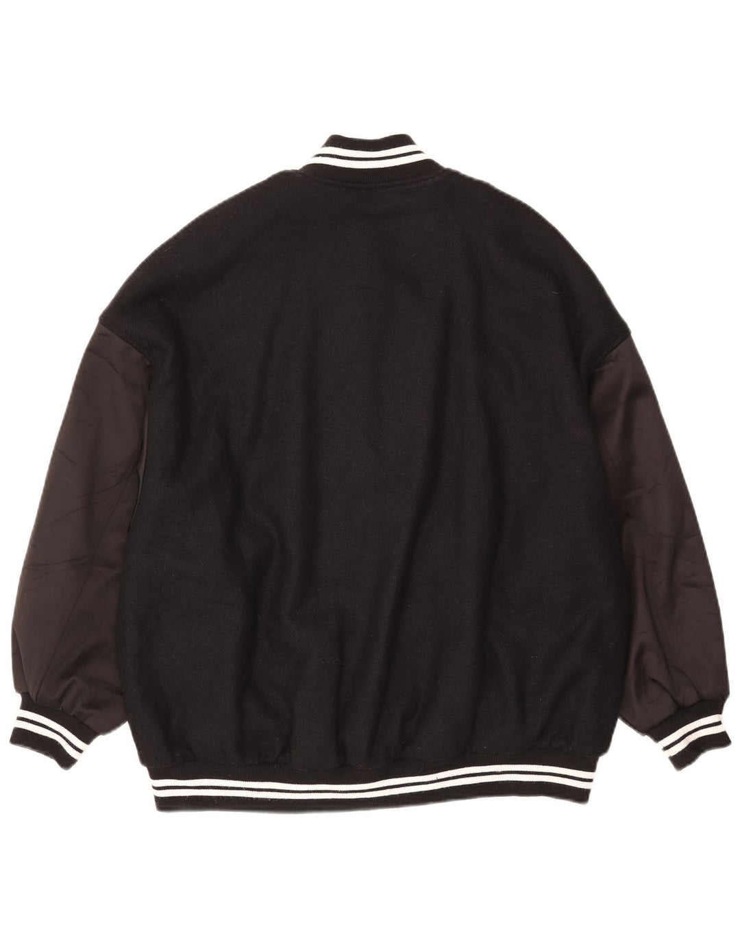 Zara Dame Oversized Varsity Jacket UK 10 Small Black Colourblock