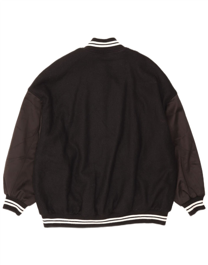 Zara Dame Oversized Varsity Jacket UK 10 Small Black Colourblock