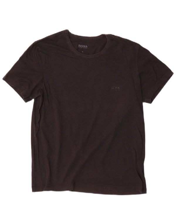 Hugo Boss Herre T-Shirt Top Medium Sort Bomuld