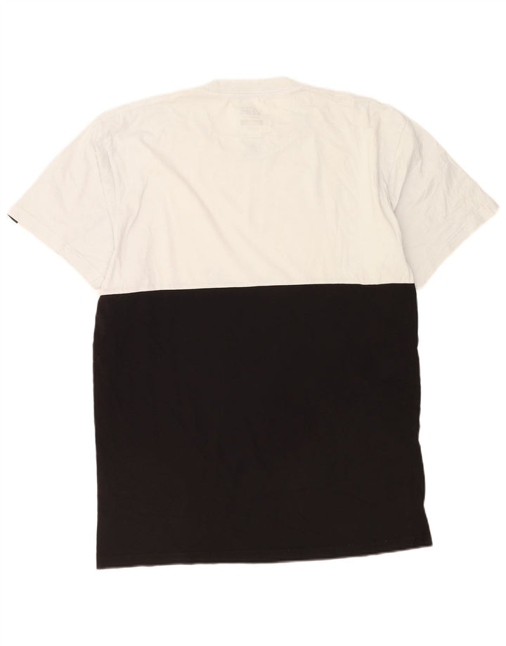 Vans Herre Classic Fit T-Shirt Top Stor Hvid Colourblock Bomuld