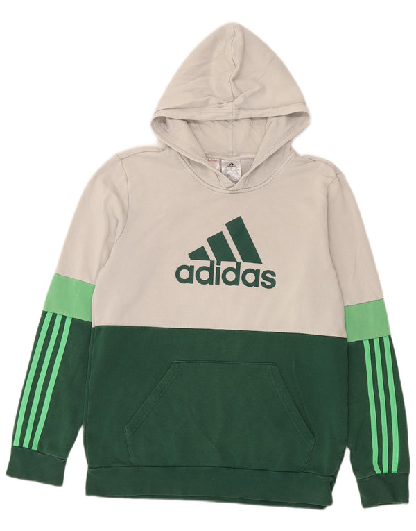 Adidas Grafisk hættetrøje til drenge 15-16 år Grøn Colourblock Bomuld