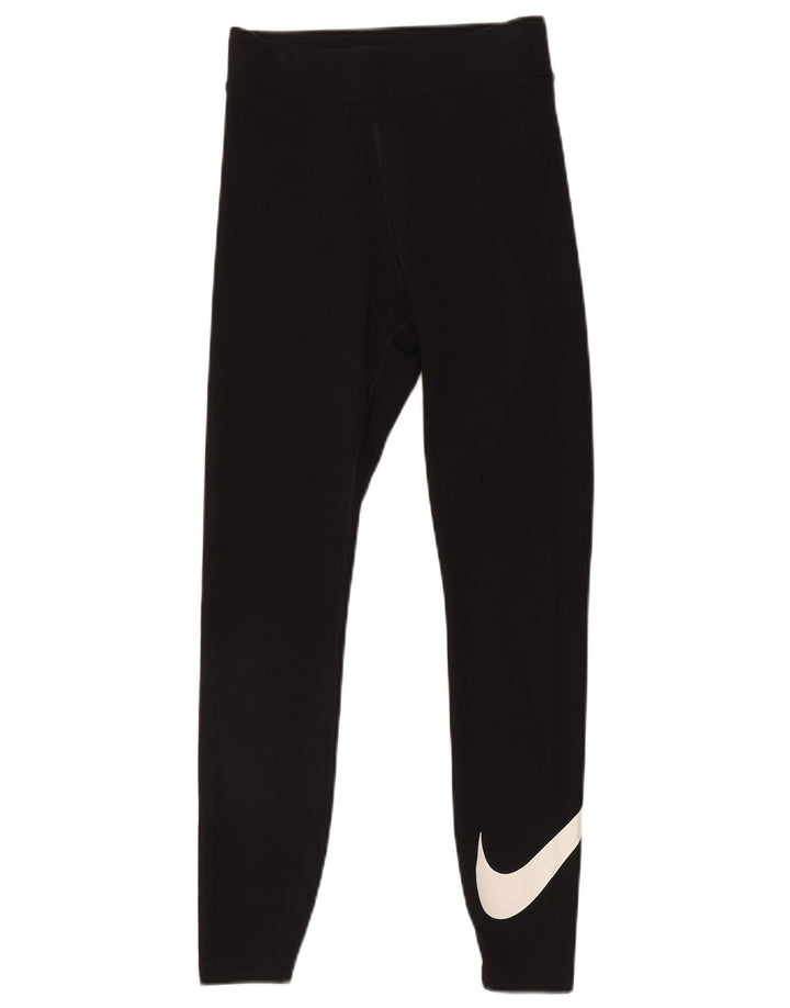 Nike Dame Grafiske Leggings UK 8 Small Black Bomuld