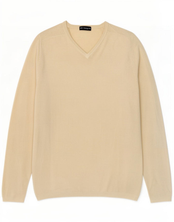 Marks & Spencer Herre Autograph V-hals sweater Medium Gul Akryl