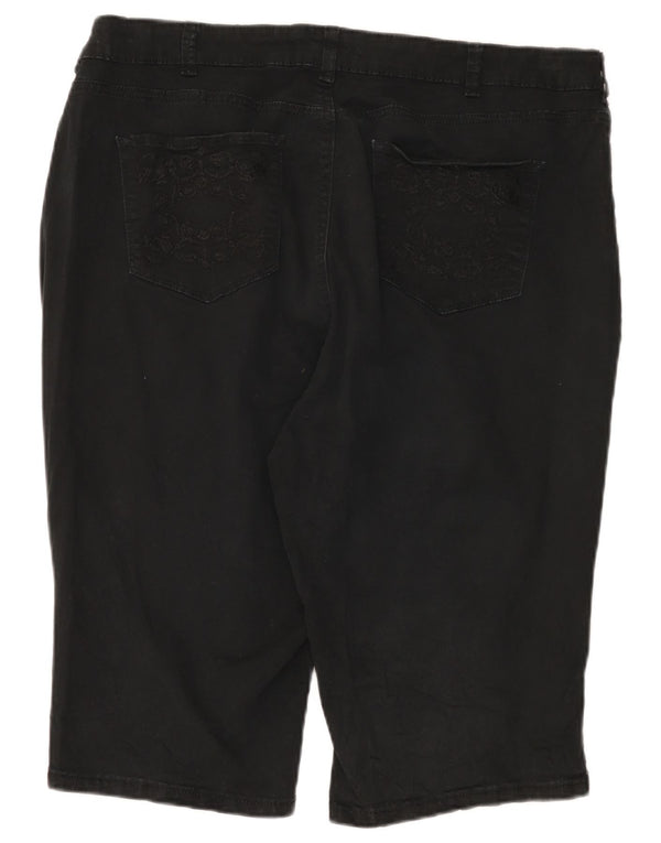 Lee Kvinders Curvy Fit Højtaljede Casual Shorts US 22 3XL W44 Sort Bomuld