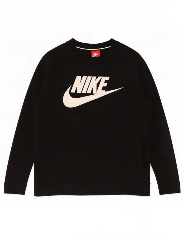 Nike Dame Grafisk Sweatshirt Jumper UK 16 Large Sort