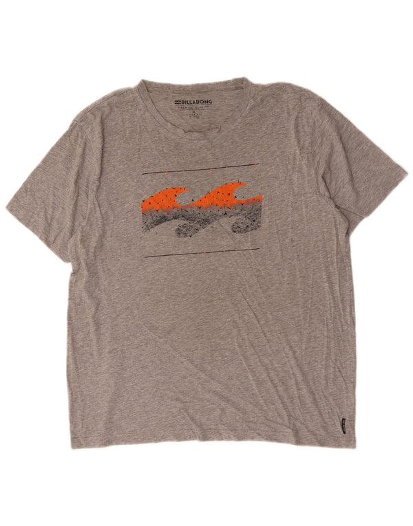 Billabong Herre Core Fit Grafisk T-Shirt Top XL Grå Bomuld