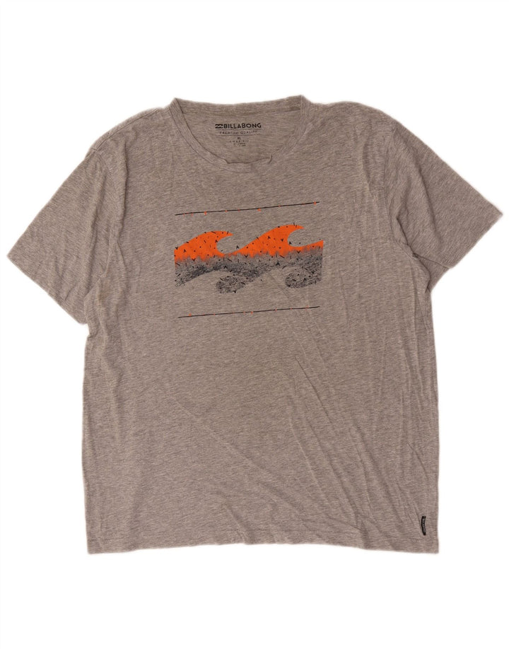 Billabong Herre Core Fit Grafisk T-Shirt Top XL Grå Bomuld