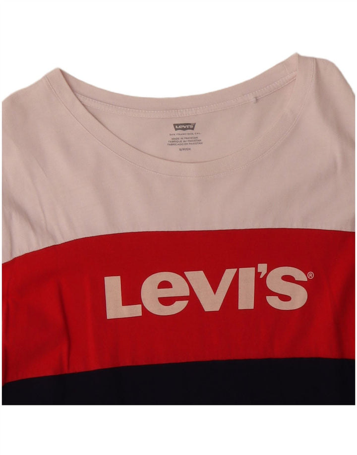 LEVI'S T-shirtkjole i overstørrelse til kvinder UK 10 Small Navy Blue Colourblock