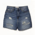 Calvin Klein Dames Distressed Denim Shorts W29 Medium Blue Cotton