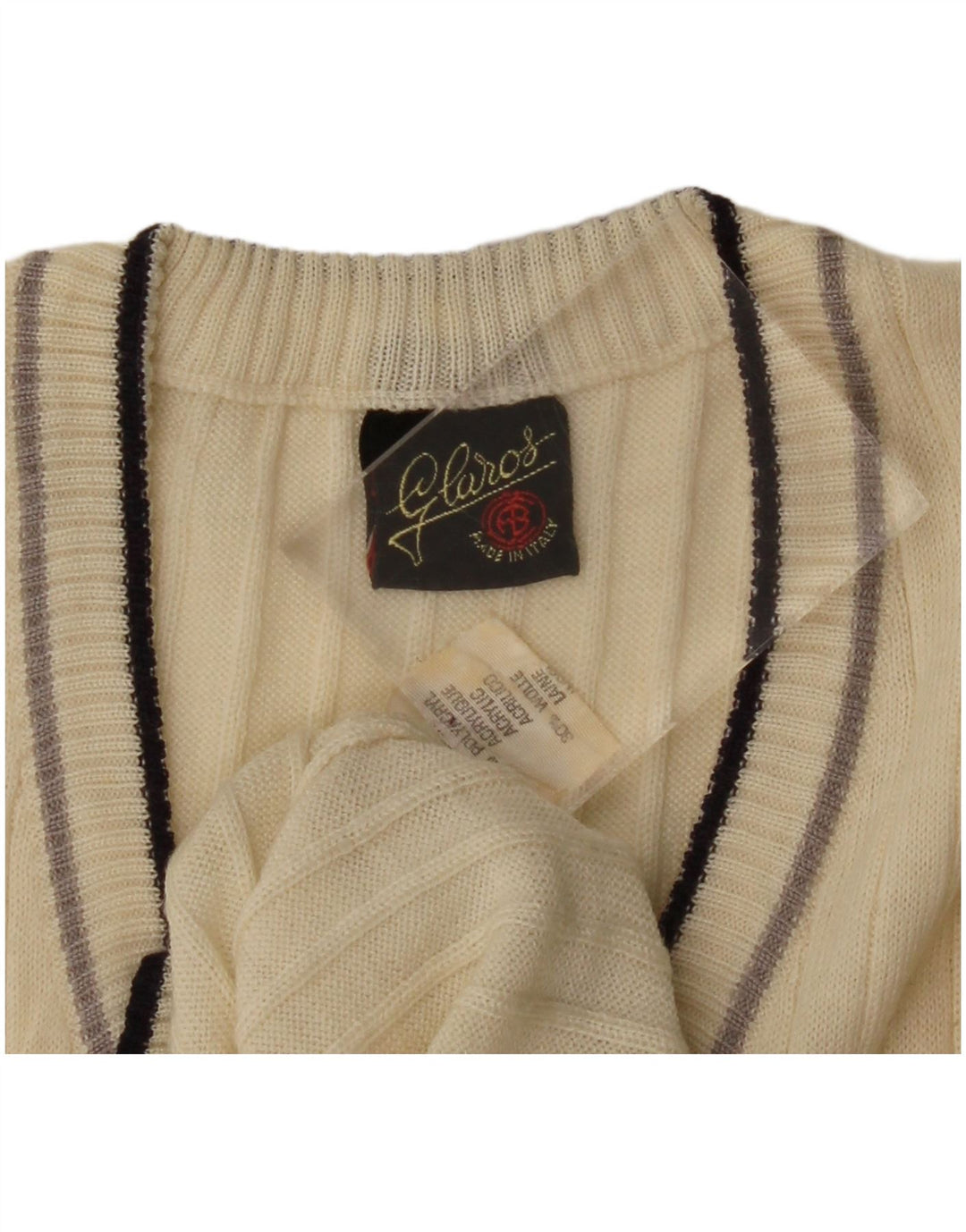Vintage Herrevest Tank Top IT 52 Stor Beige Polyacryl