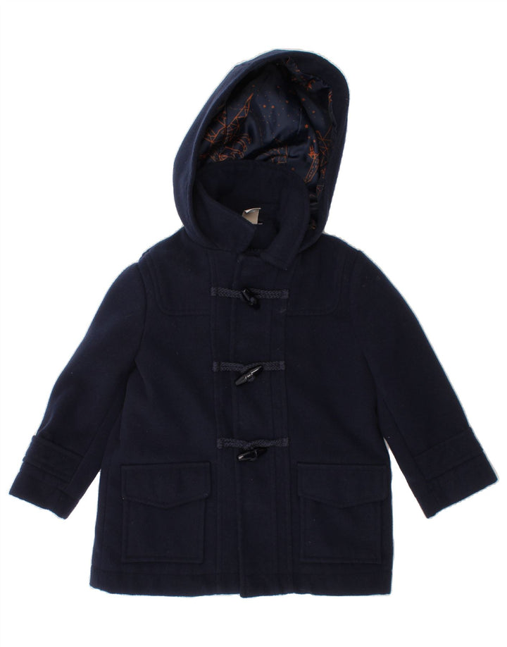 MONSOON Girls Hooded Duffle Coat 3-4 Years Navy Blue Polyester Vintage Monsoon and Second-Hand Monsoon from Messina Hembry 