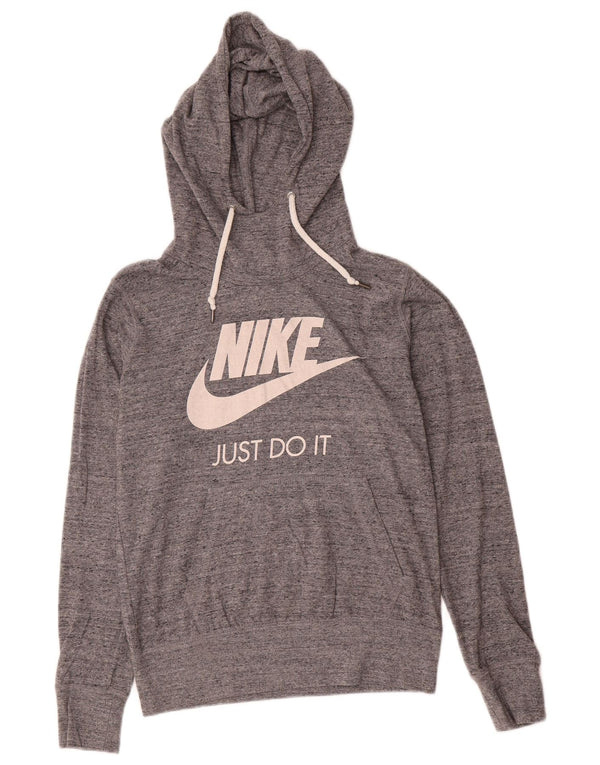Nike grafisk hættetrøje til damer UK 14 Medium Grey Flecked Bomuld