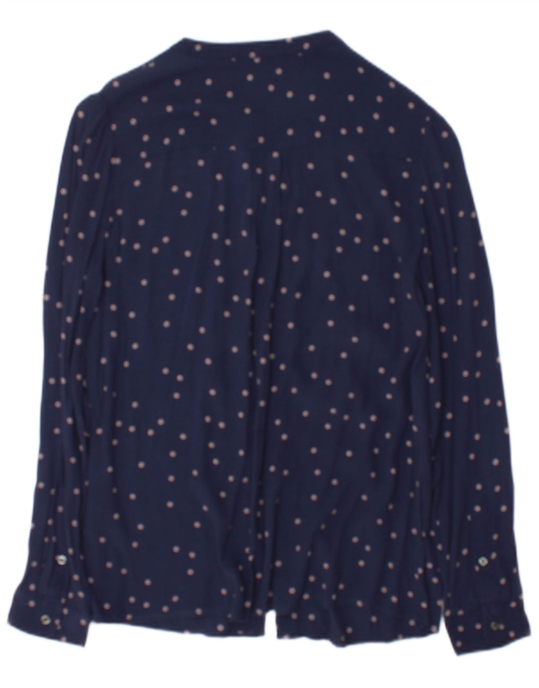Boden Dame Skjorte Bluse UK 10 Small Navy Blue Spotted Viscose