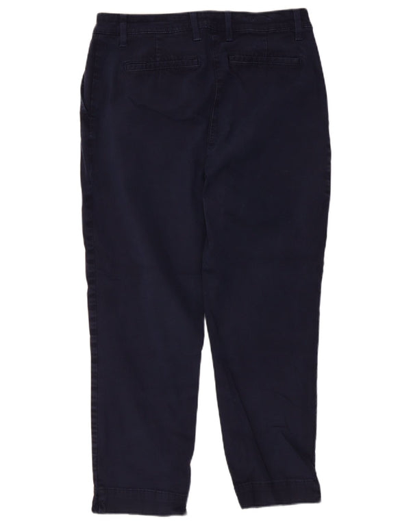 Jaeger Womens Cropped Trousers UK 12 Medium W30 L25 Marineblå Bomuld