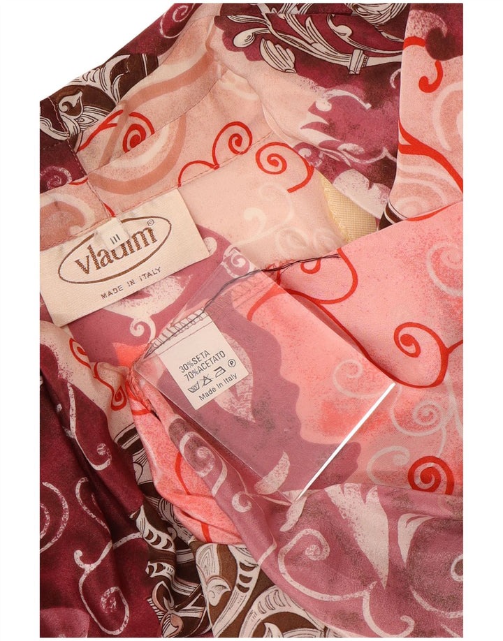 VINTAGE Womens Front Tie Shirt Bluse UK 16 Large Multicolor Paisley