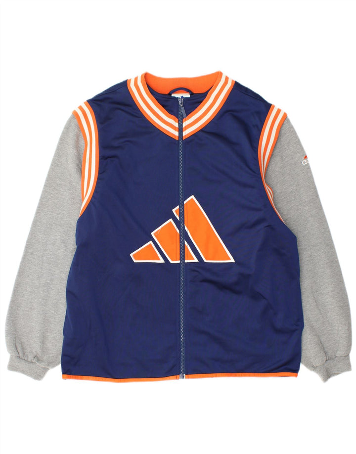 Adidas Træningsdragt til mænd Topjakke UK 40/42 Medium Navy Blue Colourblock