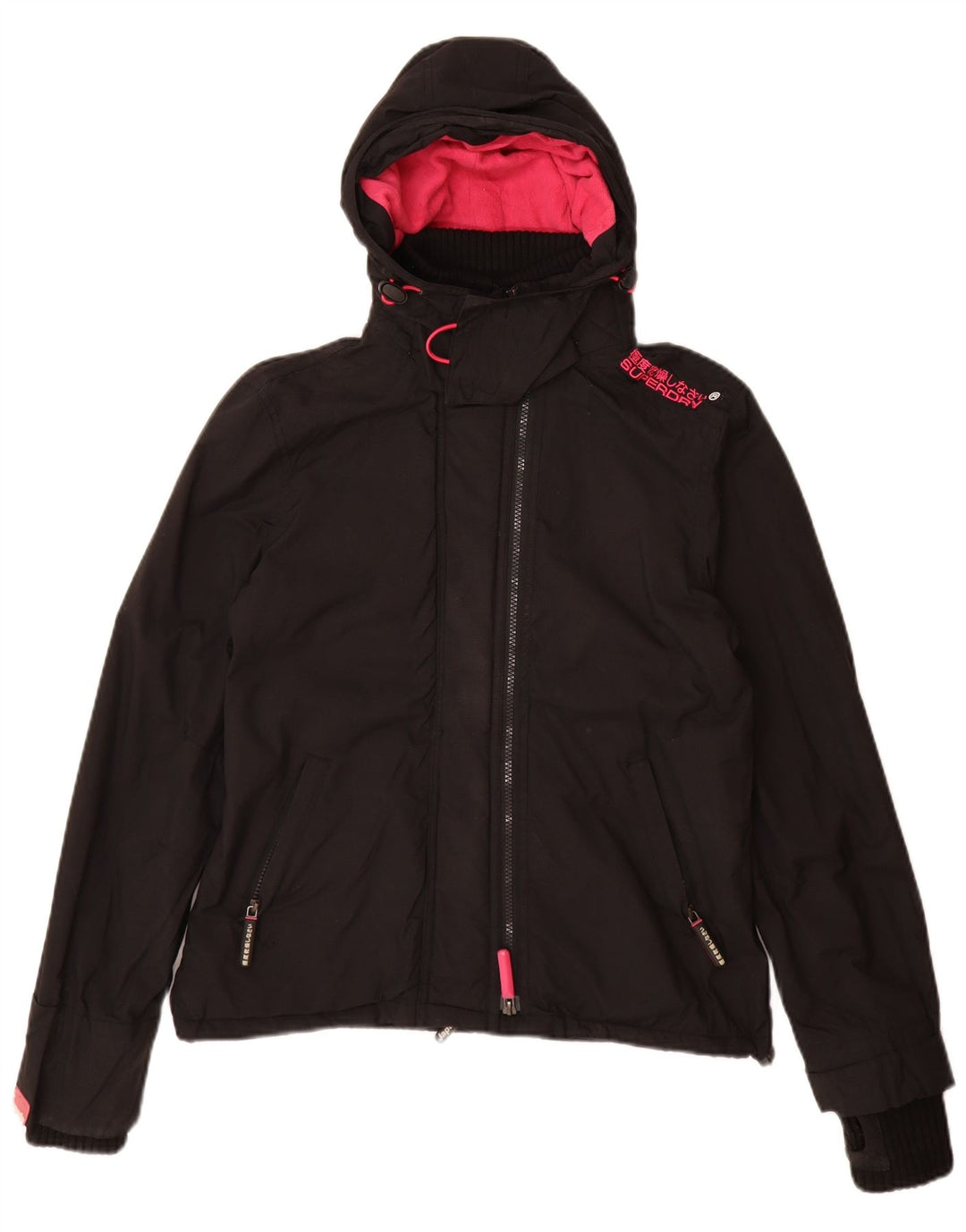 Superdry Windcheater Windbreaker Jacket UK 14 Medium Sort Nylon