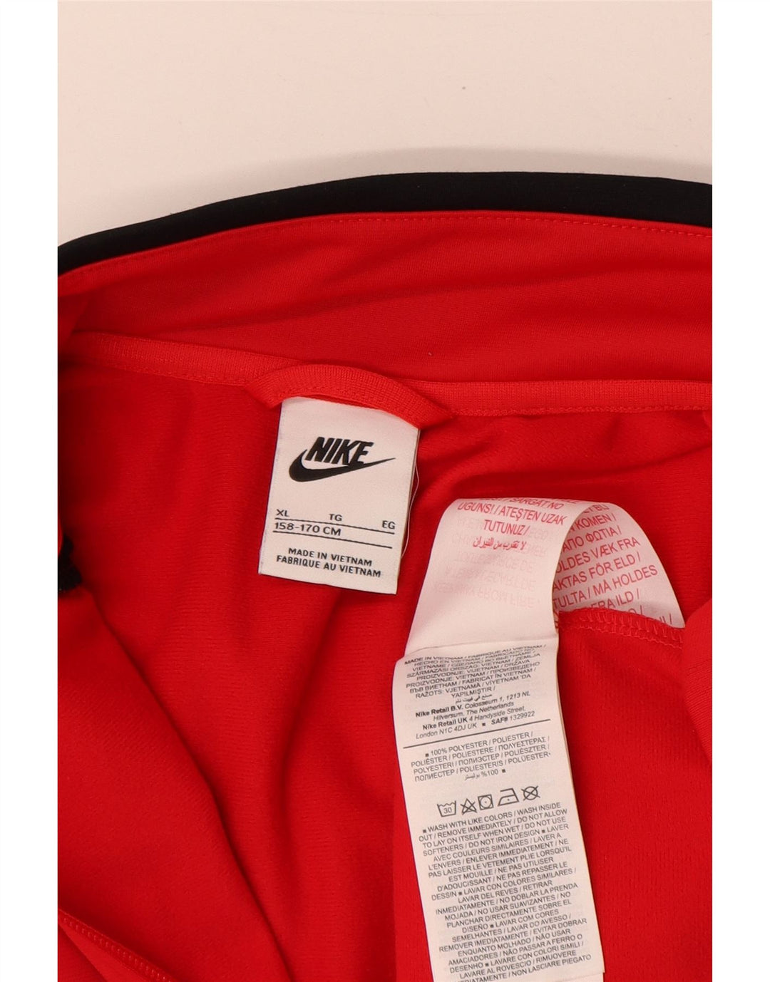 Nike Boys træningsdragt topjakke 13-14 år XL Rød Colourblock Polyester