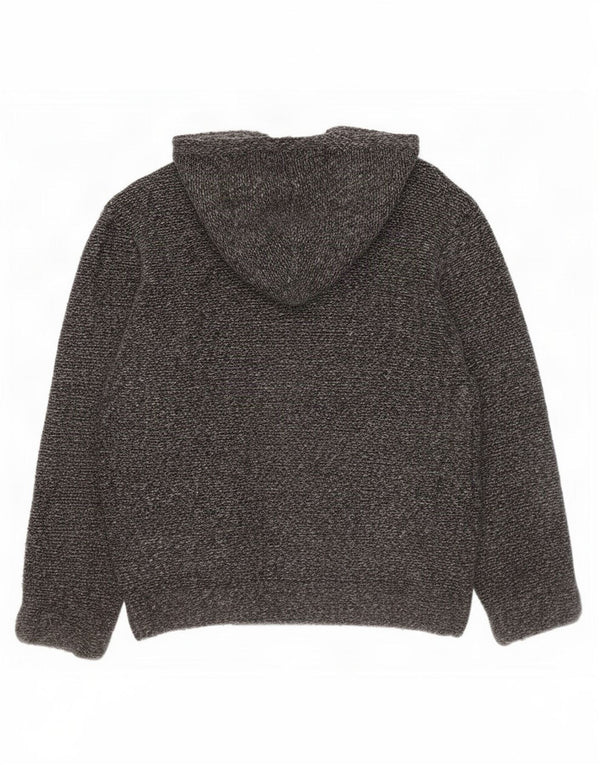 Zara Boys Loose Fit Hooded Cardigan Sweater 13-14 Years Grey Flecked
