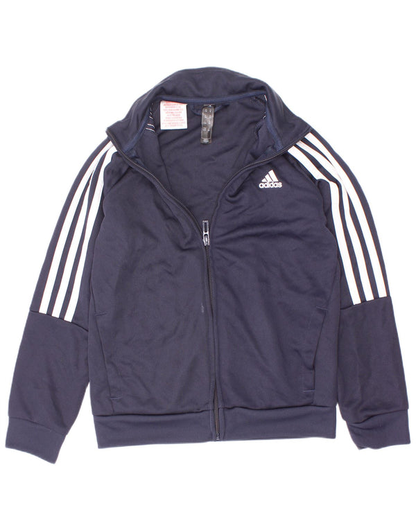 Adidas Boys Aeroready Tracksuit Topjakke 7-8 år Navy Blue Polyester