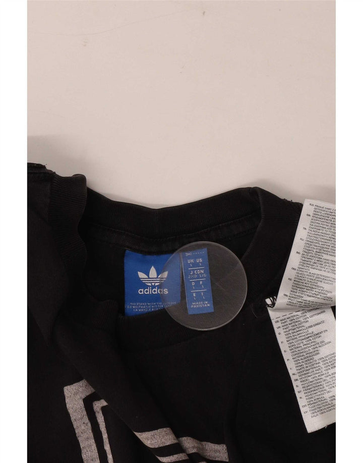 Adidas Grafisk T-shirt top til mænd, stor sort bomuld