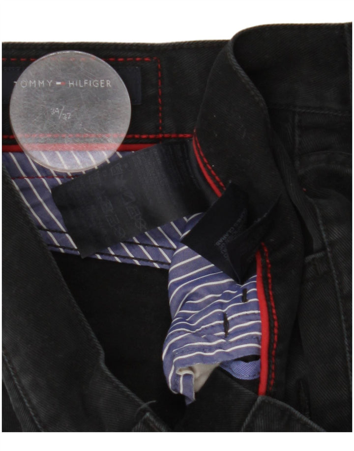 TOMMY HILFIGER Straight jeans til mænd W34 L27 sort bomuld