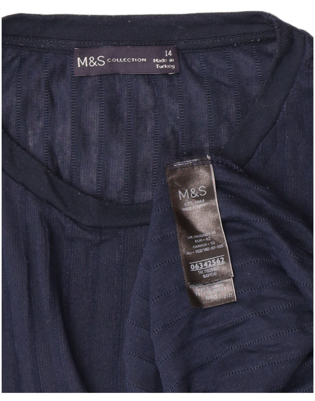 Marks & Spencer Dame Oversized Top Langærmet UK 14 Large Navy Blue