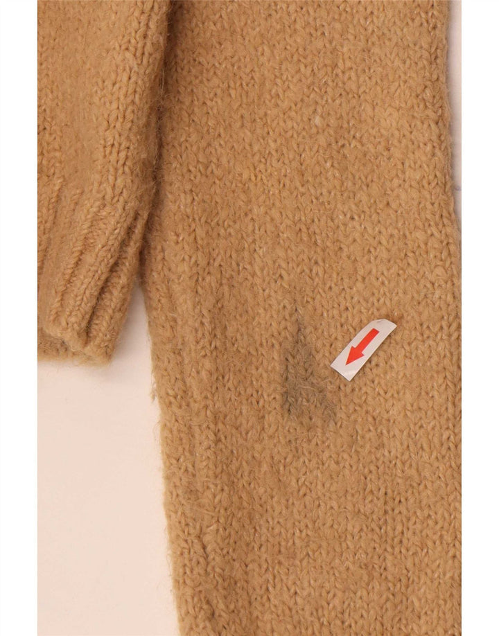 Zara Womens Crop Cardigan Sweater UK 14 Medium Beige Alpaca Uld