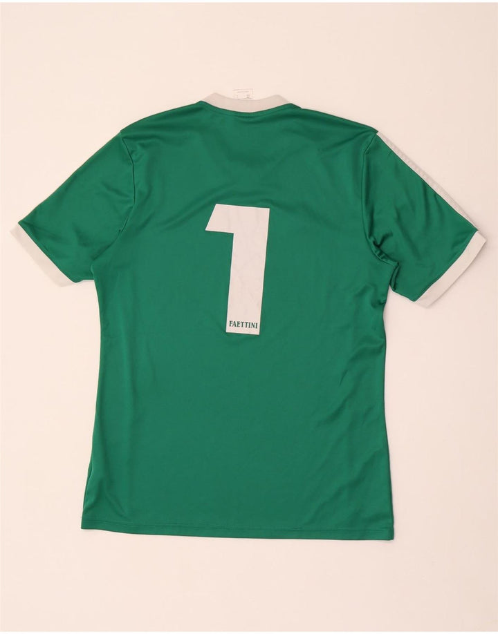 Adidas Herre Climalite grafisk T-shirt top mellemgrøn stribet polyester