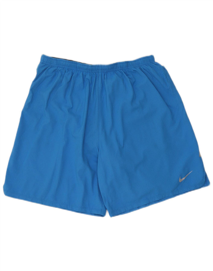 Nike Herre Dri Fit sportsshorts store blå polyester