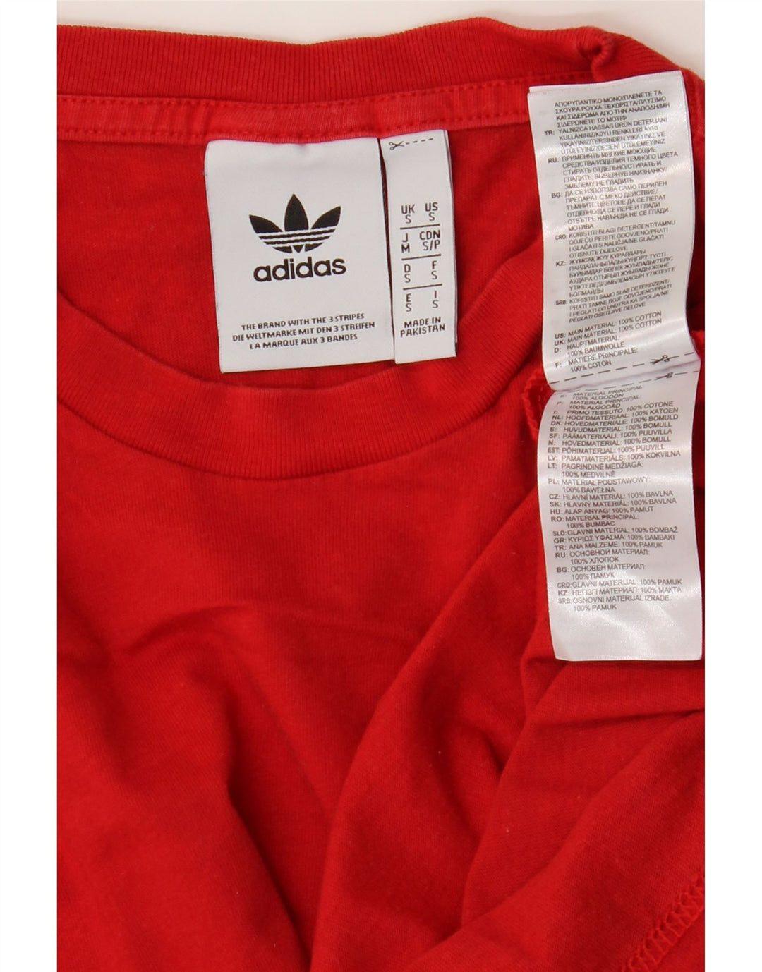 Adidas Herre T-Shirt Top Lille Rød Bomuld