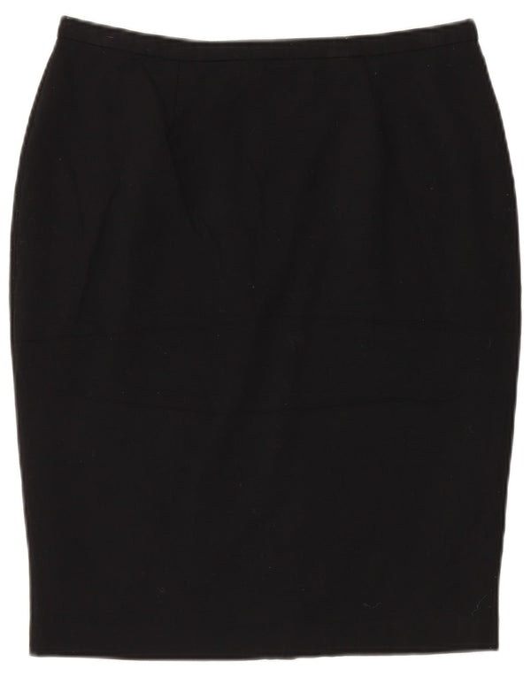 Marks & Spencer Womens Pencil Skirt UK 14 Large W32 Black Polyester