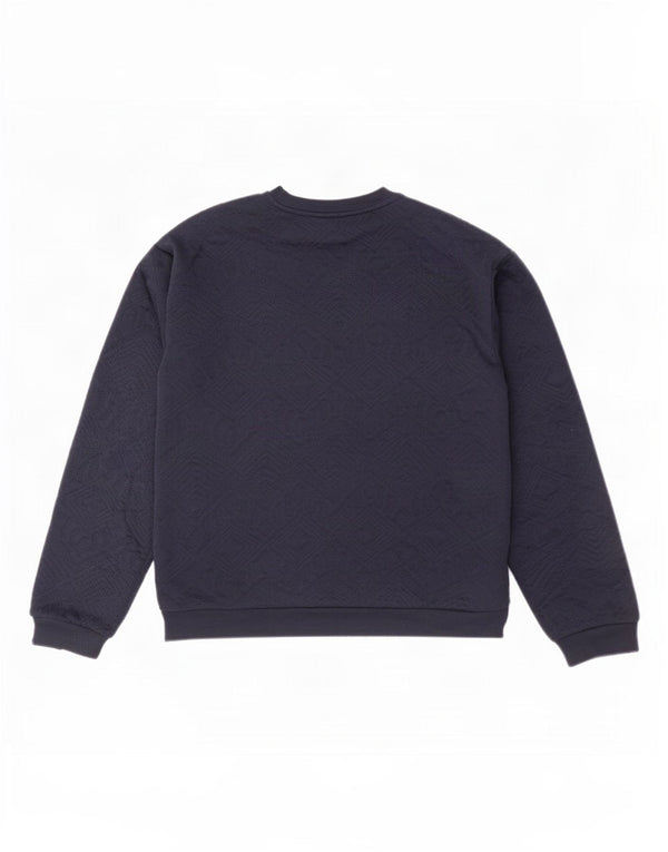 Zara Womens Oversized Sweatshirt Jumper UK 10 Small Navy Blue Geometric