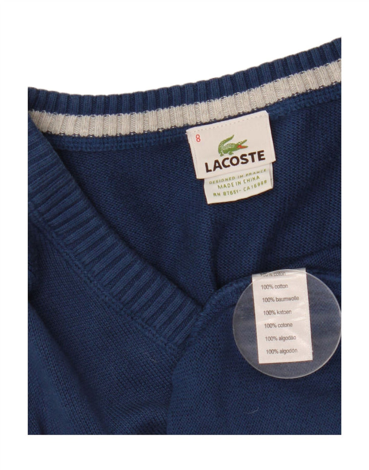 Lacoste Herre V-hals sweater str. 8 3XL Marineblå Bomuld