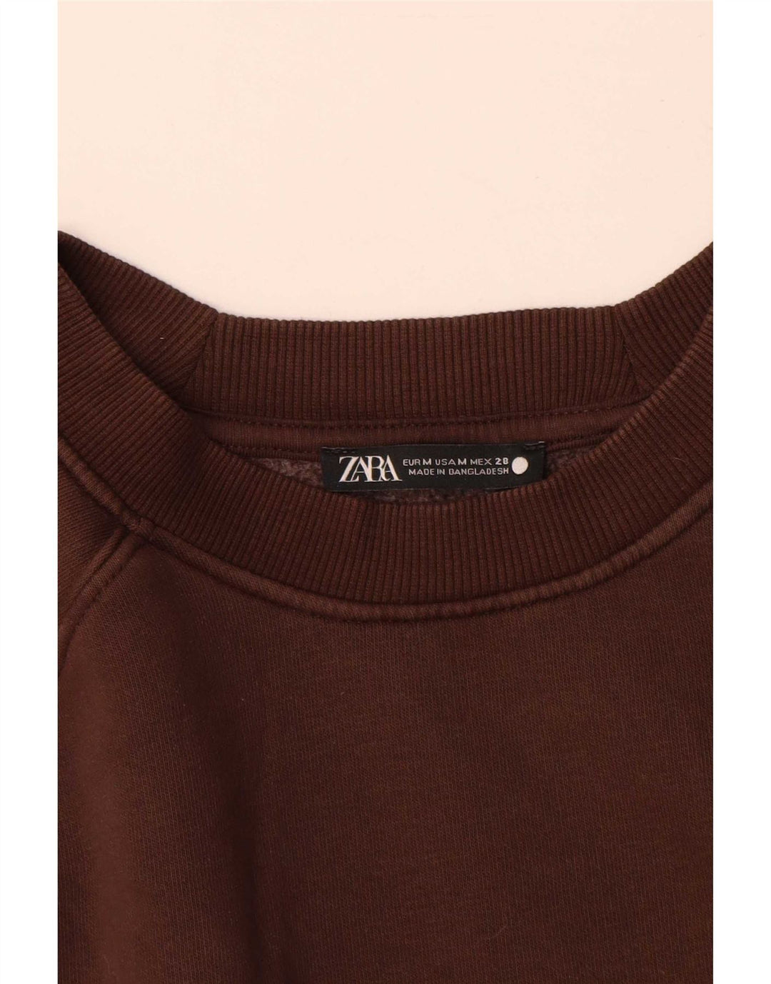 Zara Dame Sweatshirt Jumper UK 14 Medium Brun Bomuld